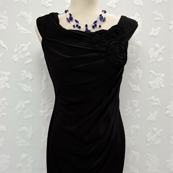 Cocktail Dress Adrianna Papell Black Midi Dress - Picture 8 of 8